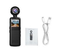 Asixxsix Action Camera, 1000mAh 1080P Full HD Sports Camera, Body with 180 Rotatable Lens Night for Cycling Outdoor Sports Law Enforcement