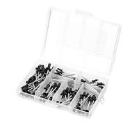 Asixxsix Aluminium Blind Rivets Set, 120Pcs, M2.4 M3 M3.2 M4.0 | Fastener Kit, 6mm Head, 6.4mm 8mm 10mm Body, Pneumatic Electric Manual Gun Compatible, Home Auto Repair