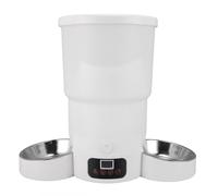 Asixxsix Automatic Cat Feeders, 5L Timing Portion Control Cat Food Dispenser with 2 Stainless Steel Bowl, Support Dual Power Supply, Large Capacity Smart Auto Pet Feeder for Cats and Dogs
