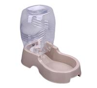 Asixxsix Automatic Dog Water Dispenser, 8.46x4.53x6.69inch Automatic Dog Water Bowl Dispenser, Plastic Gravity Pet Feeder for Smal l& Medium Dogs, Cats (Beige)