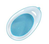 Asixxsix Baby Bath Support, Safer Bathing Soft TPE Silicone Baby Bath Seat, Infant Tub with Built-in Hook Quick Drying Mesh for Newborns 0 6 Months (Light Blue)