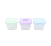 Asixxsix Baby Food Storage Container, 3pcs 150ml Silicone Baby Snack Container with Airtight Lids, Reusable Small Food Jar for Kids, Infants and Toddlers, Microwave Safe