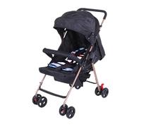 Asixxsix Baby Stroller, Folding Adjustable Backrest Canopy Bassinet Stroller for Baby, One Hand Easy Fold Breathable Net Storage Basket Infant Car Seat for Newborn to Toddler (Black)