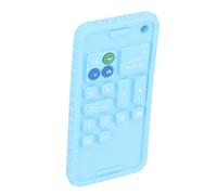 Asixxsix Baby Teether Toys, Realistic Phone Design with Textured Sensory Buttons for Tactile Exploration and Shape Recognition, Silicone Baby Teether with Food Grade Material for 0 12 (Blue)