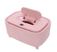 Asixxsix Baby Wipe Warmer, Smart Temperature Control Adjustable Temperature Wipes Dispenser Dust Proof Flip Top USB Rechargeable Wet Wipes Dispenser for Baby (Pink)