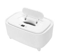 Asixxsix Baby Wipe Warmer, Smart Temperature Control Adjustable Temperature Wipes Dispenser Dust Proof Flip Top USB Rechargeable Wet Wipes Dispenser for Baby (White)