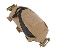 Asixxsix Backpack Shoulder Strap Pouch, Clamp/Holder On Pouch Attachment Bag, Durable Canvas Nylon, Lining, Quick Access Cellphone Pocket for Hikers (Khaki)