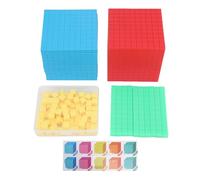 Asixxsix Base 10 Blocks Set, 121 PCS Colorful Plastic Counting Blocks Place Value Math Manipulatives with Intuitive Decimal Concepts for Early Learning, School, Home