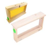 Asixxsix Bee Breeding Box, 21.7x12.4x4.8inch Wooden Bee Hive Observation Box with Vents and Transparent Acrylic Panels, Beekeeping Supplies, Beehive Box for Beekeeper