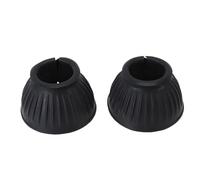 Asixxsix Bell Boots for Horses, Protect Against Hoof Impact Trauma Rubber Bell Boots, Horse Care for Turnout No Rub Design for Travel, Turnout, Training, & Riding (Black)