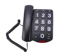 Asixxsix Big Buttons Phone for Seniors, One Touch Dialing Corded Landline Phone with 110dB Loud Ringer Redial Function Large Number Telephone for Visually Hearing Impaired Elderly (Black)