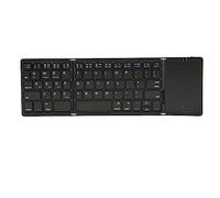 Asixxsix Bluetooth Keyboard, 3 Folded Design Foldable Keyboard, Portable with Touchpad for IOS Devices (Black)