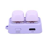 Asixxsix Bluetooth Page Turner, 2 Key Keyboard Page Turner with RGB Backlit, Bluetooth and USB Connections, Macro Keypad Suitable for Work, Gaming, Music, Media, Laboratory (Purple)