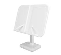 Asixxsix Book Stand, Adjustable Height Book Holder Cookbook Stand with Page Clips for Recipe Cookbooks Magazines Tablets Multifunctional Display Ergonomic Reading Posture Support (White)