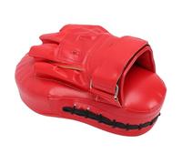 Asixxsix Boxing Curved Focus Punching Mitts, PU Leather Boxing Pads Curved Focus Mitts with Adjustable Strap, Leatherette Training Hand Pads for Taekwondo Training (Red)
