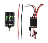 Asixxsix Brushed Motor ESC Combo, 320A ESC 5V 2A BEC 540 Brushed Motor Electric Speed Controller, Forward Backward Speed Control RC Motor for 1/10 RC Crawler Car (27T)