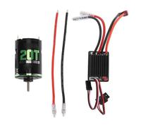 Asixxsix Brushed Motor ESC Combo, 320A ESC 5V 2A BEC 540 Brushed Motor Electric Speed Controller, Forward Backward Speed Control RC Motor for 1/10 RC Crawler Car (20T)