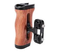 Asixxsix Camera Cage Handle, Ergonomic Wooden Grip Adjustable Up Down Side Handle, Detachable Left Right Installation with 1/4 Screw Hole Cold Shoe Mount for Camera Cage Systems