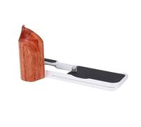 Asixxsix Camera L Bracket, Aluminum Alloy Plate with Wood Grip, 1/4 Inch Threaded Hole, Vertical Camera Mount Fit for PowerShot V1 Cameras, for Arca Tripod (Silver)