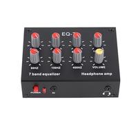 Asixxsix Car Graphic Equalizer, 7 Band ±12dB Aluminum Alloy Housing Dual Channel with 3.5mm Auxiliary Input Output for Boat RV Car System