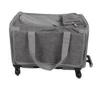 Asixxsix Cat Carrier, Dog Travel Carrier with Wheels for Small Medium Pets Foldable Rolling Cage with Telescopic Handle Adjustable Shoulder Strap Airline Approved Pet Transport Bag (Grey)