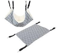 Asixxsix Cat Hammock for Cage Hanging Reversible, Soft Pet Cage Hammock with Adjustable Straps, Cat Bed, Hanging Soft Pet Bed for Kitten Ferret Puppy Rabbits (M)