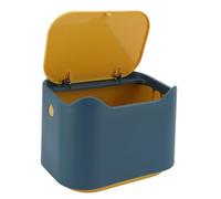 Asixxsix Cat Litter Trash Can, 7.09x4.92x5.12inch Mini Countertop Trash Can with Press Type Lid, Cat Poop Garbage Container Bin, Odor Control Design