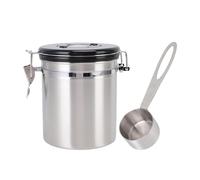 Asixxsix Coffee Canister, Stainless Steel Kitchen Food Storage Container with Scoop, Airtight Bean Storage, for Grounds Bar Accessories, Beans, Tea, Flour, Cereal, Sugar Jars (S 23 Inch)