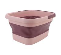 Asixxsix Collapsible Foot Bath Basin for Soaking Feet, Silicone Foot Soak Tub with Handle, Foldable Feet Spa Soaking Basin Bucket, Pedicure Foot Soak Basin, Bump Dot Design (Pink)