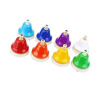 Asixxsix Colorful 8-Note Hand Bell Set Durable Musical Toy for Children, Easy to Play, Develop Music Intelligence for Kids, Metal + Plastic, 8Pcs/Applicable Scene: Daycare and Classroom