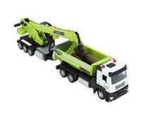 Asixxsix Construction Trucks Toys Crane Truck, Articulated Dump Engineering Vehicle Model Collection, Outdoor Sandbox Toys, Decoration Gifts for Kids, Toddlers 3-8 (Green)