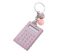 Asixxsix Cookies Style Key Chain Calculator, Candy Color Mini Portable Calculator for Office and School (Grey Purple)