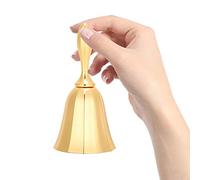 Asixxsix Creative Hand Bell, Zinc Alloy Counter Reminder Bell Multi Purpose Portable Service Dinner for Dinner Room Hotel Restaurant School Class Bar (Gold)