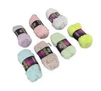 Asixxsix Crochet Yarn, 7pcs Multicolor 3mm Thickness Luminous Knitting Yarn, Soft Polyester with Wear Resistant for Blankets Hats Toys Decorations