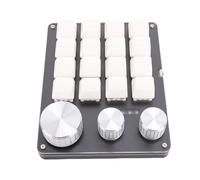 Asixxsix Custom Keypad, 5.2 X 4.13 X 1.36Inch 16 Key Programmable Macro Pad with 3 Knobs and LED Backlit, Mechanical Gaming Keyboard for PC, Drawing Tablet (White)