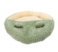 Asixxsix Cute Cat Bed, Frog Decor Plush Breathable Cozy Warming Cat Cave Bed, Removable Washable Round Cave with Hooded Cover, for Small Dogs and (Green 40cm / 15.7in(S)