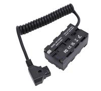 Asixxsix D Tap to Dual Sided NP F Dummy Battery, Dual Sided Input Dummy Battery Power Adapter, ABS Dummy Battery Coiled Power Cable for NP F550 F750 F970 Batteries