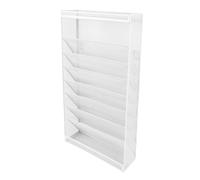 Asixxsix Desk Side Storage Bookshelf, Heavy Duty Iron Mesh File Organizer with Multiple Compartments and 4 Universal Wheels, Movable Wall Mounted Rack for Office Home School