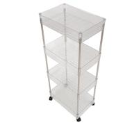 Asixxsix Diaper Caddy Organizer, 4 Layer Transparent Large Capacity 360 Degree Wheels Tool-Free Assembly Baby Diaper Cart, Changing Table Organizer with Removable Storage Boxes for
