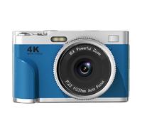 Asixxsix Digital Camera, 4K UHD 48MP 16x Digital Zoom Compact Camera, Point and Shoot with Smart Autofocus Anti Shake 32GB Memory Card for Travel Beginners (Blue)