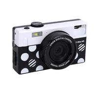 Asixxsix Digital Camera, 64M 4K Point and Shoot Digital Cameras, 30FPS 1500Mah 10 Filters Vlogging Camera for Photography Vlogging (Black White)