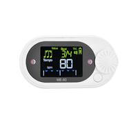Asixxsix Digital Metronome, Electronic Beat Music Instrument Rhythm Maker with 10 Beats and Color Screen Display, Universal Rhythm Meter for Piano Guitar Zither Running Rhythm (White)