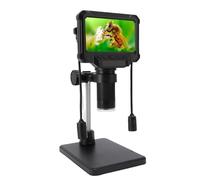 Asixxsix Digital Microscope, 4.3 Inch LCD Screen 1080P Video LCD Digital Microscope Portable with 8 Adjustable LEDs and 2 Side Lamps for Circuit Board Jewelry Stamps