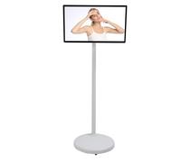 Asixxsix Digital Signage, 24 Inch Stand Touchscreen Monitor HiFi Speakers Quiet Movement Touchscreen Advertising Display with Adjustable Stand for Home Office Entertainment (UK Plug)
