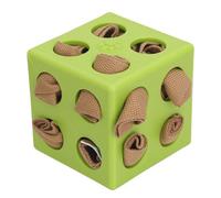 Asixxsix Dog Puzzle Toy Stimulates Pet Intelligence, Silicone Snuffle Toy with Controls Eating Pace and Long Lasting Design, Stress Relief Snuffle Cube for Small Medium Large Pets (Green)