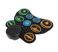 Asixxsix Electronic Set, Portable Foldable Roll Up Pad Built-in Speaker Multiple Sound Effects Rechargeable Battery Electronic Pad with Drumsticks for Kids