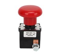Asixxsix Emergency Stop Button, Red Sign Mushroom Emergency Stop Push Button Switch, High Strength Metal Alloy Material Emergency Shut Off Switch, 48V 125A
