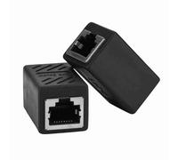 Asixxsix Ethernet Cable Adapter RJ45 Female to Female Network Extender Connector for Saving Space in Black Color