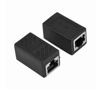 Asixxsix Ethernet RJ45 Female to Female Network LAN Adapter Coupler for Stable Connection and Better Transmission, 2PCS Black Extender Connector for Home and Office Use