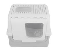 Asixxsix Extra Large Cat Litter Box with Lid, Dual Door Mode with Scoop & Shedding Brush, Widened Passage for Easy Access, Front and Top Entry, Tool Free Assembly